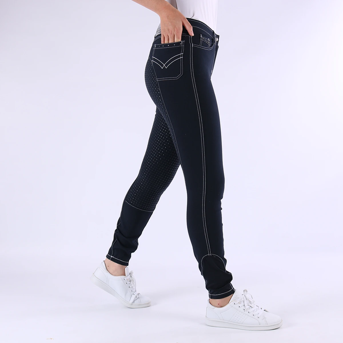 Rijbroek Epplejeck Sparkle Full Grip Donkerblauw 5 Rijbroek Epplejeck Sparkle Full Grip Donkerblauw - Afbeelding 3