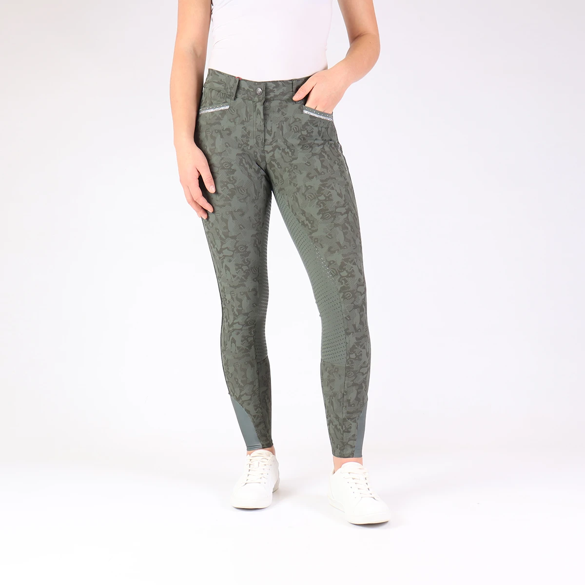 Rijbroek Imperial Riding El Capone Full Grip Donkergroen 4 Rijbroek Imperial Riding El Capone Full Grip Donkergroen - Afbeelding 2