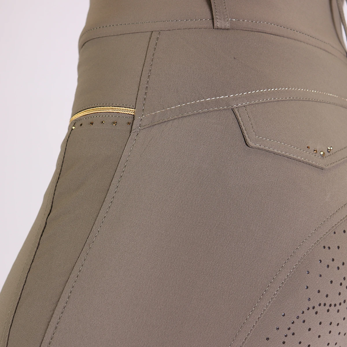 Rijbroek QHP Tara Full Grip Middengroen 6 Rijbroek QHP Tara Full Grip Middengroen - Afbeelding 4